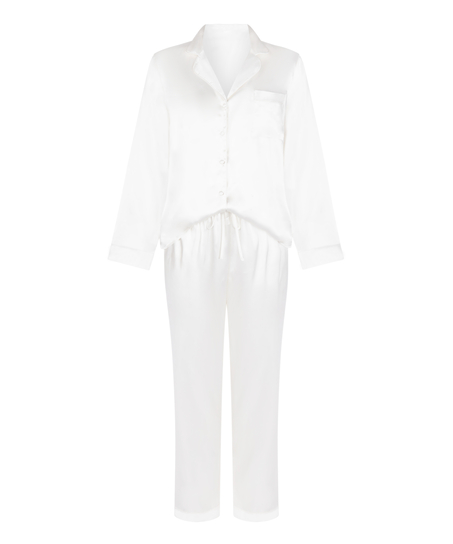 Pyjama Set Shiny Satin, White