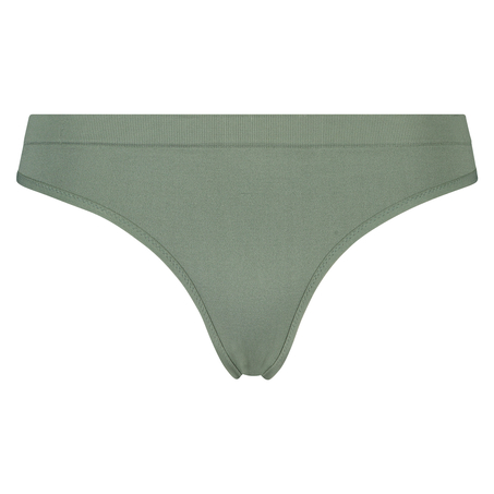 Seamless rib thong, Green
