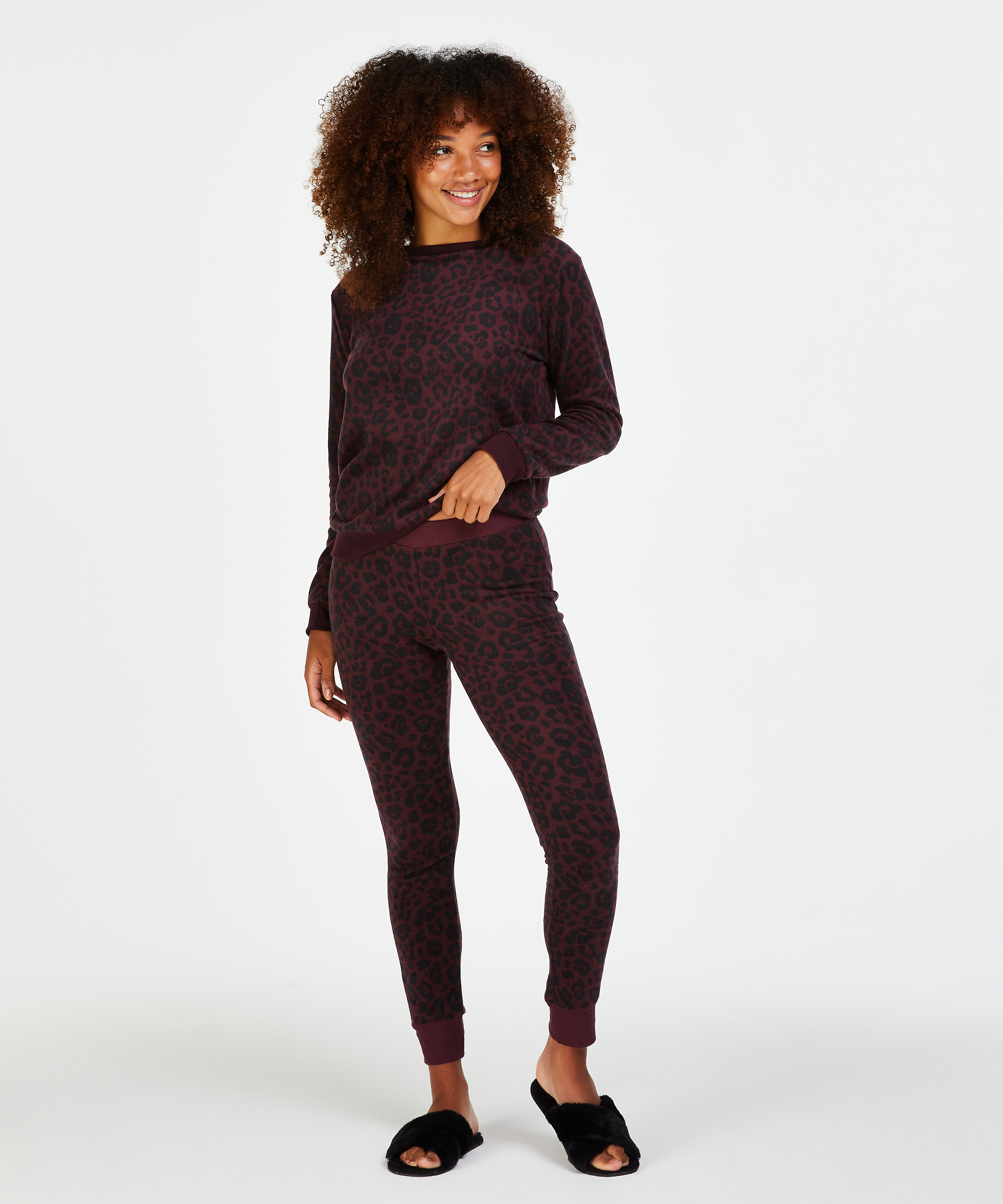 Long-Sleeved Fleece Top, Red, main