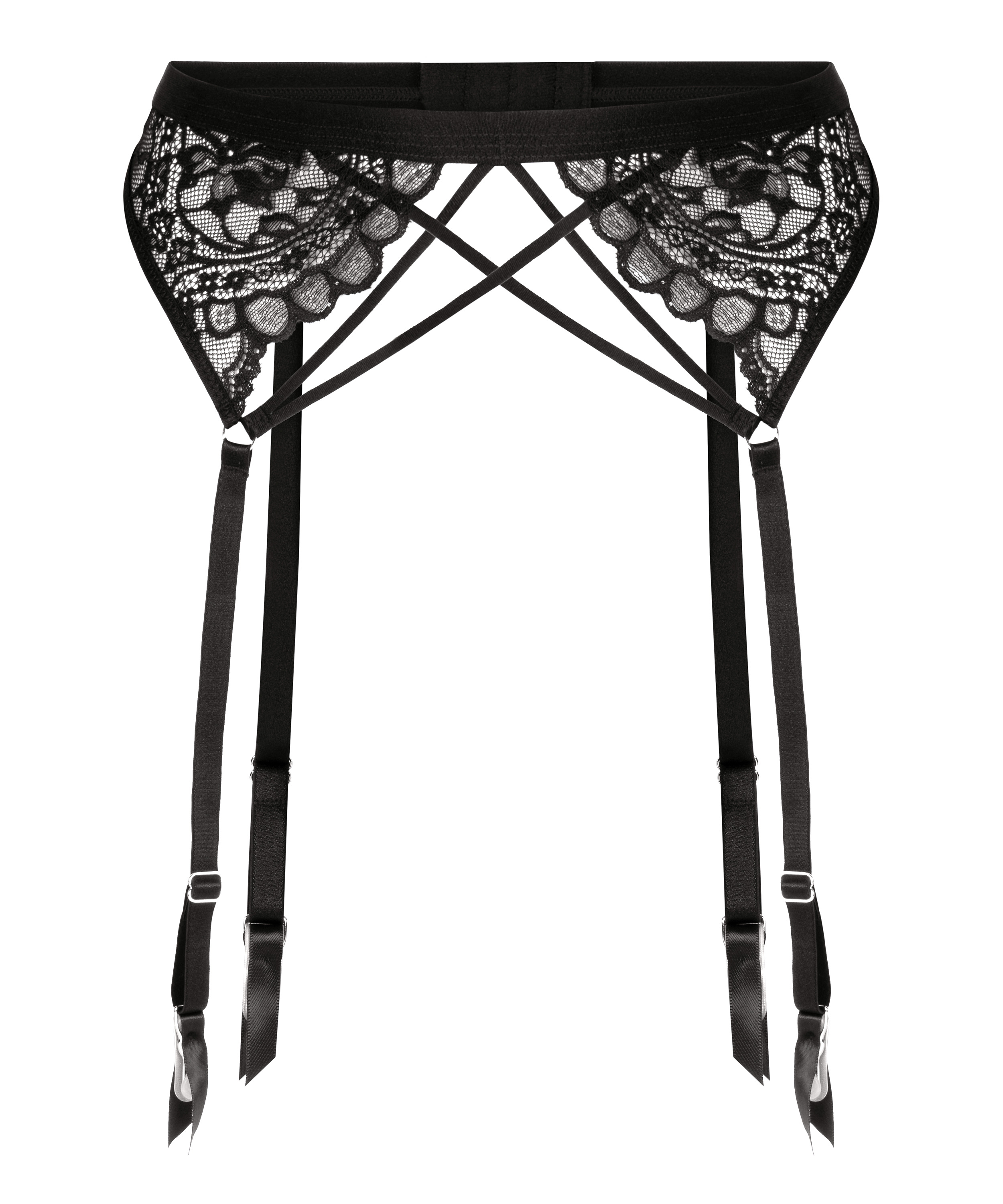 Sabrina Suspender Belt, Black, main