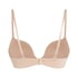 Deep-V Padded Underwired Push-Up Bra, Beige