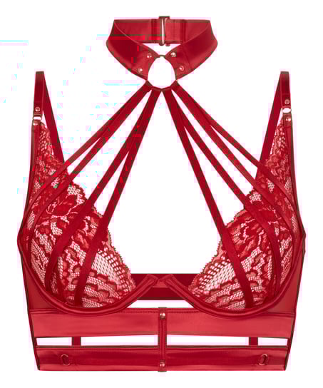 Emmeline Non-Padded Underwired Longline Bra, Red