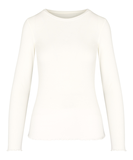 Long-Sleeved Pyjama Top, White