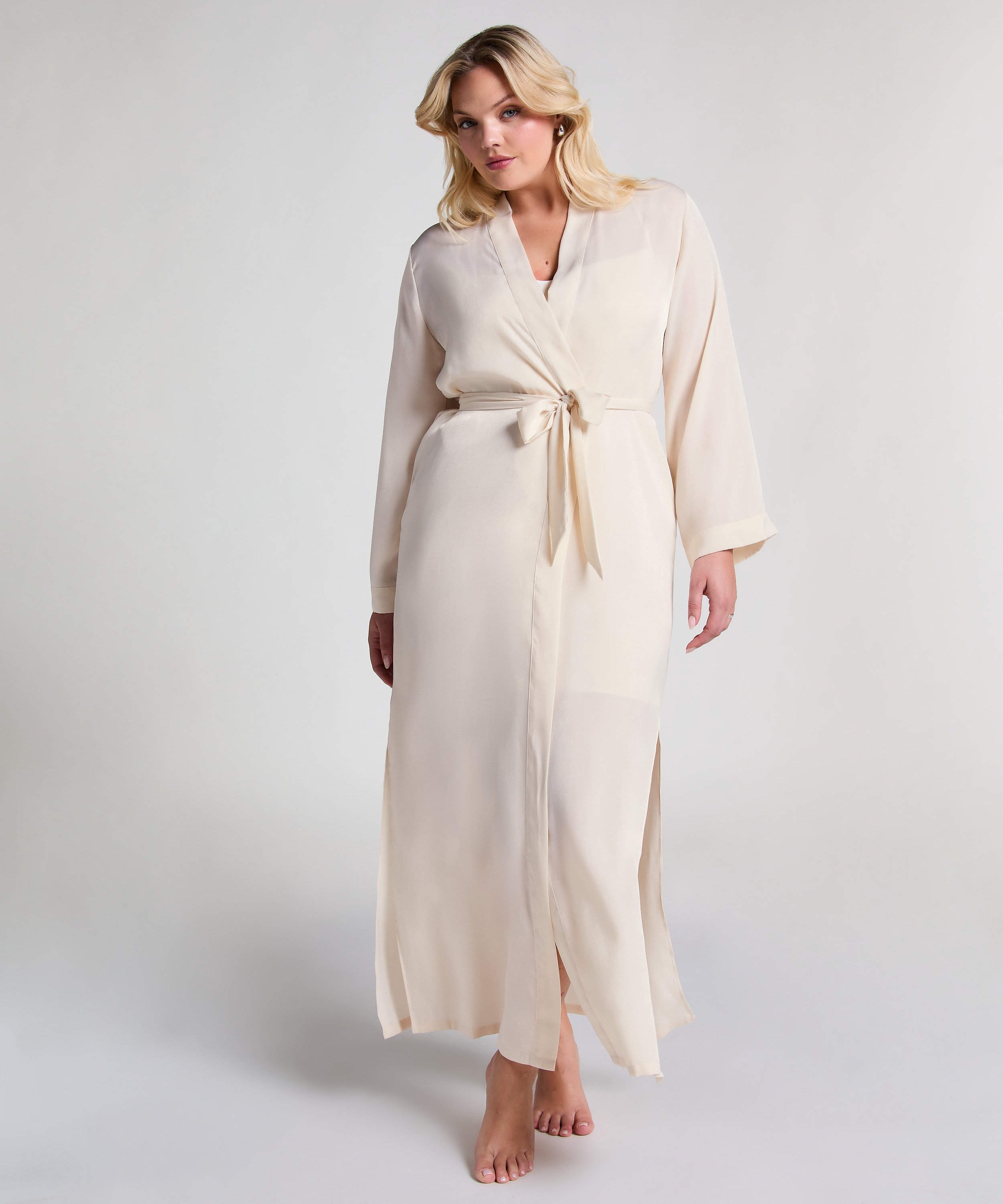 Satin Kimono, White, main