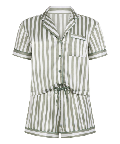 Satin Pyjama Set, Green