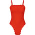 Bandeau Scallop Swimsuit, Red