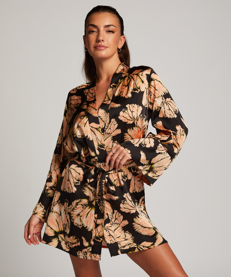 Satin Kimono, Black