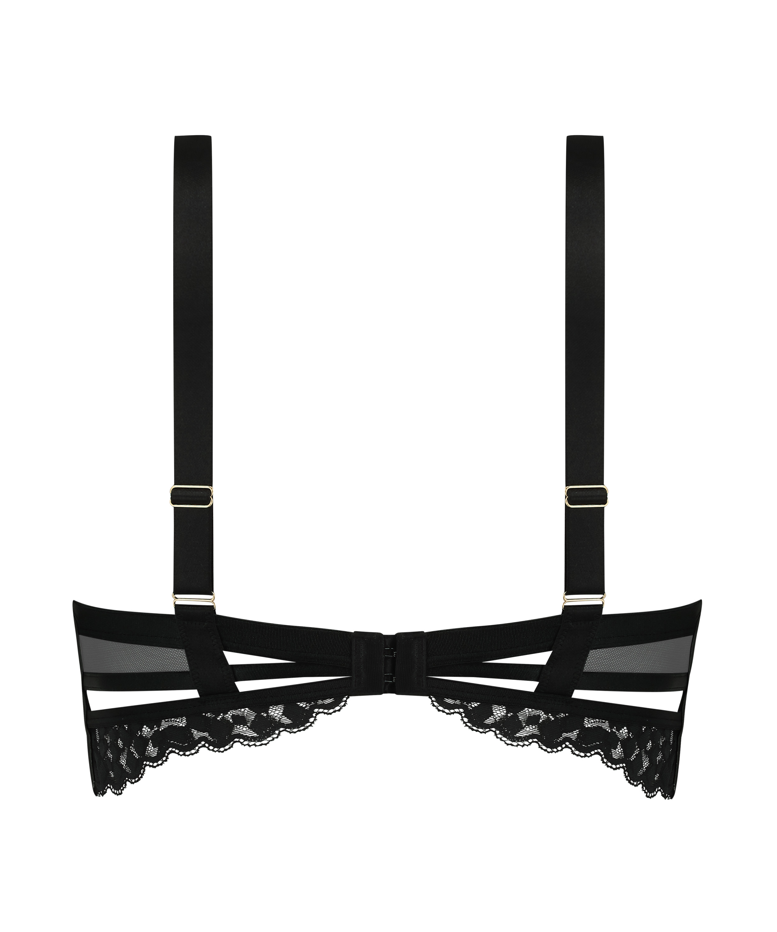 Desire Padded Underwired Longline Push-Up Bra, Black, main