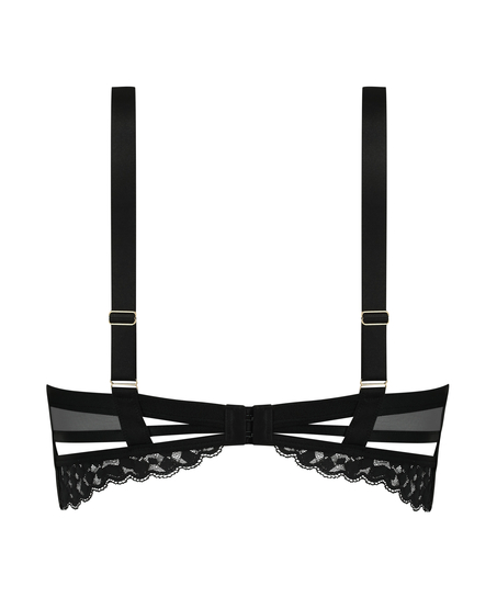 Desire Padded Underwired Longline Push-Up Bra, Black