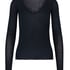super soft Lace V-Neck shirt with Cashmere, Black