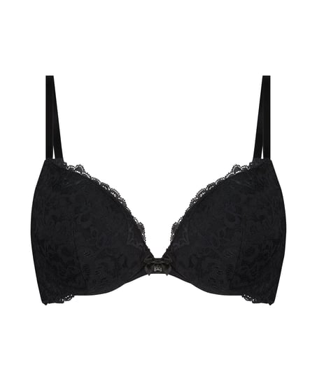 Marine Padded Push-Up Underwired Bra, Black