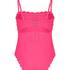 Bandeau Scallop Swimsuit, Pink