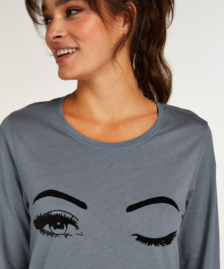 Round Neck Nightshirt, Blue