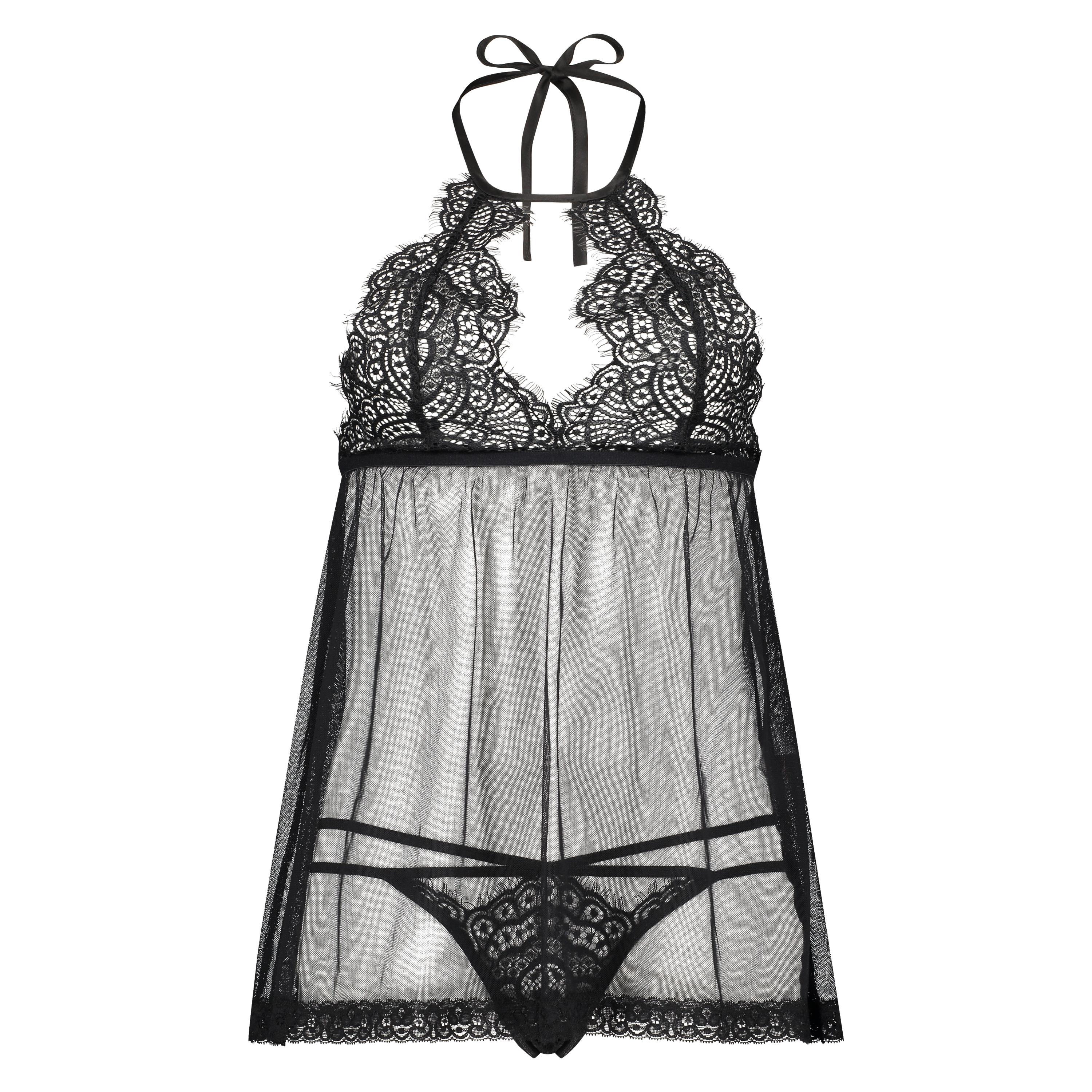 Lace Babydoll, Black, main