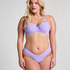 Scallop Padded Underwired Bikini Top, Purple