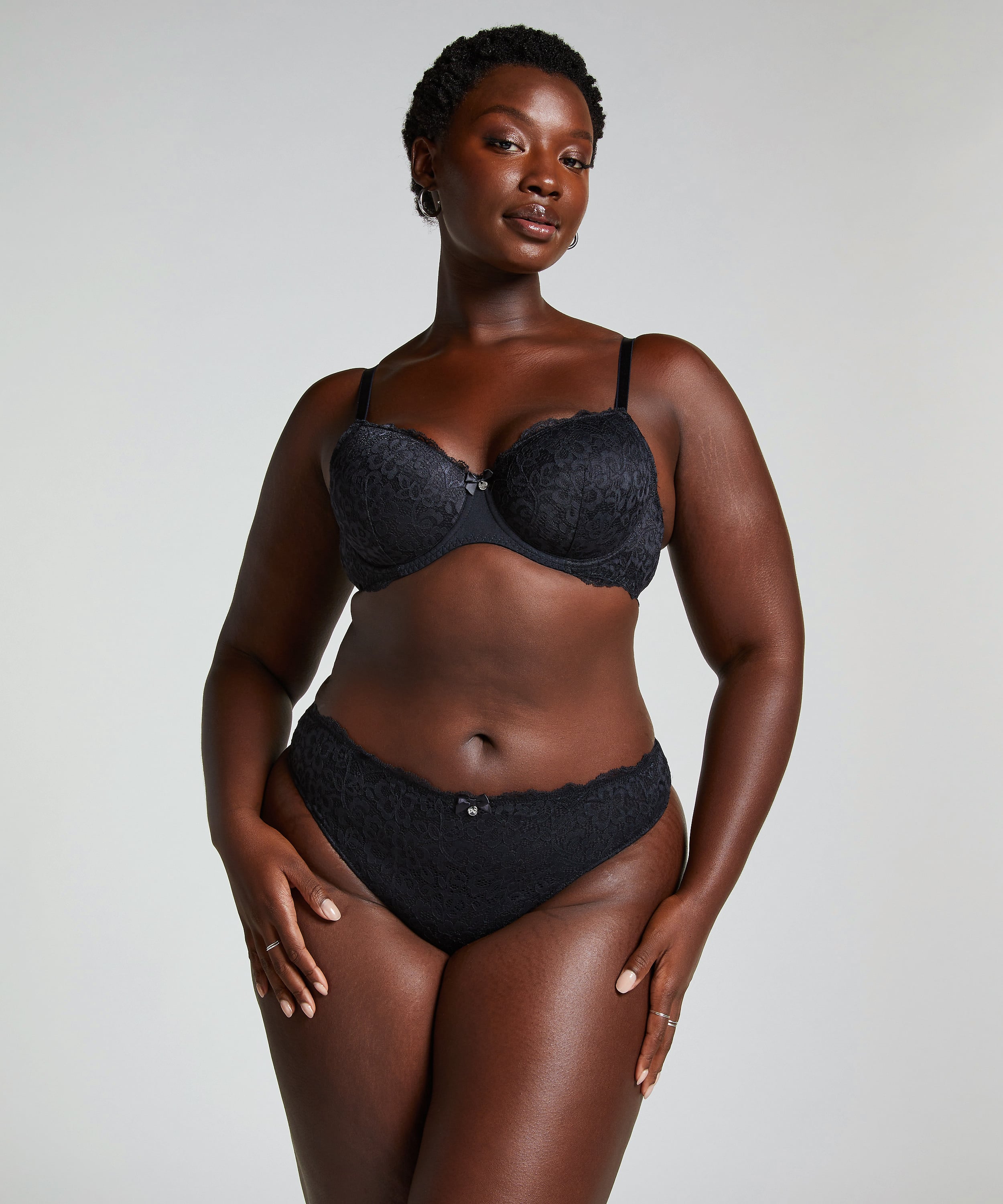 Marine Padded Underwired Bra, Black, main