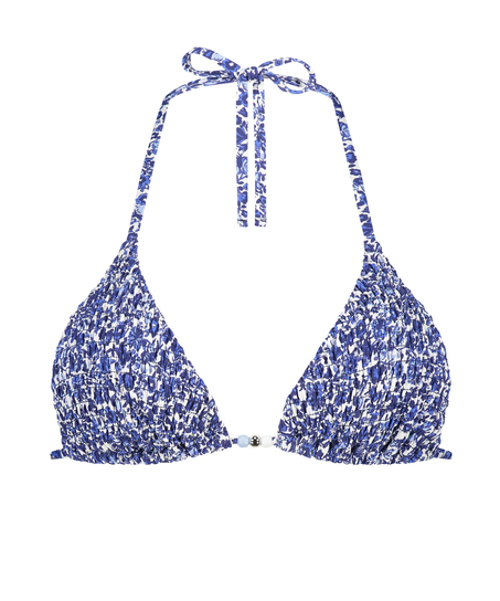 Lobos Triangle Bikini Top, Blue