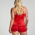 Velours Lace Cami Top, Red