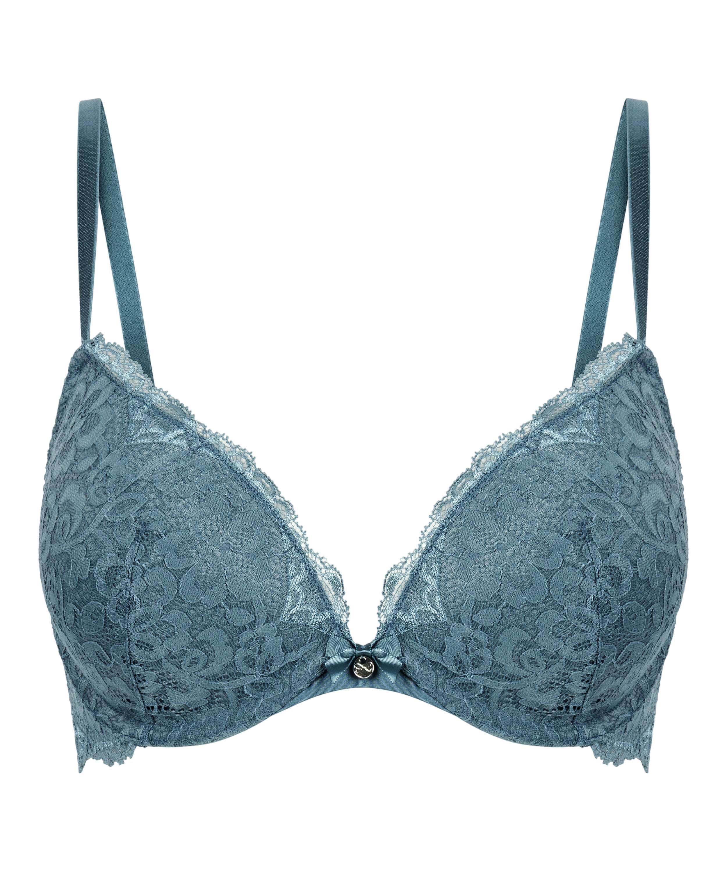 Marine Padded Push-Up Underwired Bra, Blue