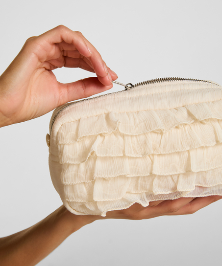 Make-Up Bag Ruffle, White
