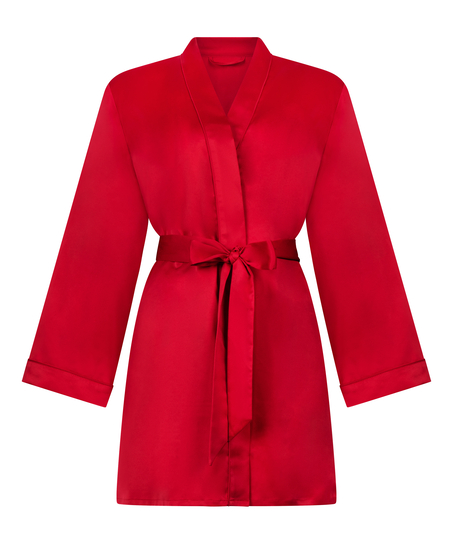 Satin kimono, Red