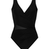 Shaping Shell Mesh Swimsuit, Black