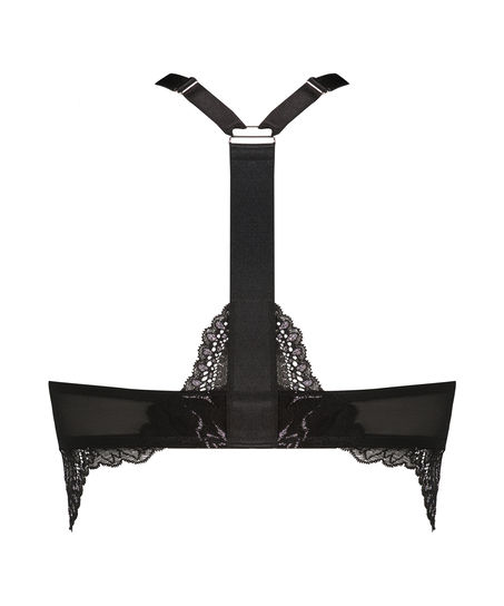 Donna Padded Underwired Longline Push-Up Bra Sparkle, Black