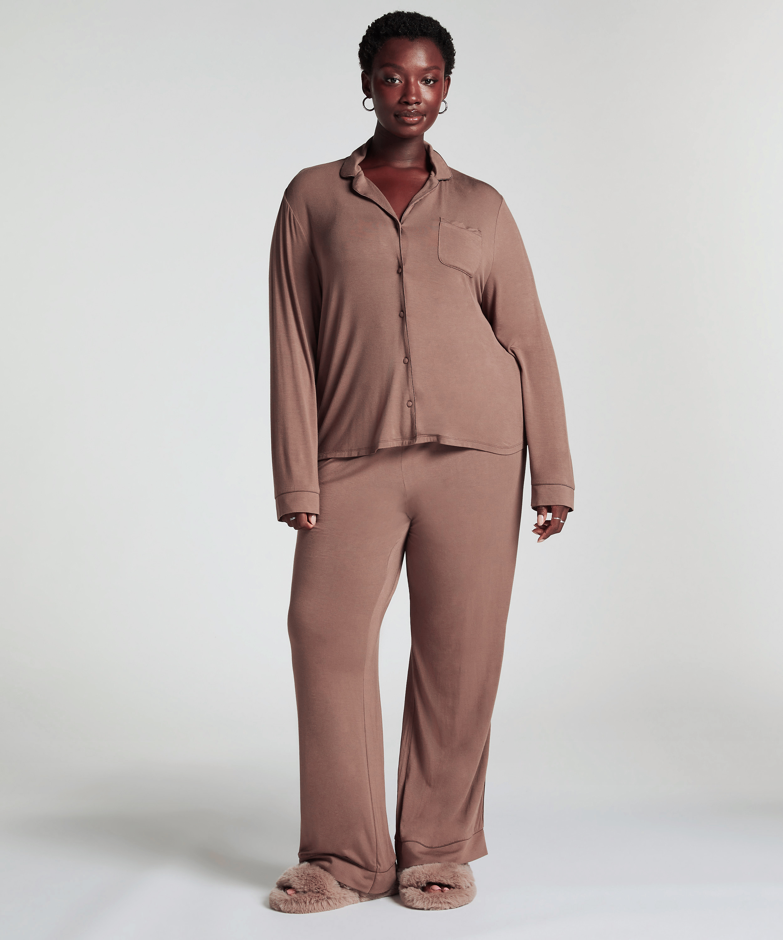 Essential Jersey Long-Sleeved Jacket, Brown, main