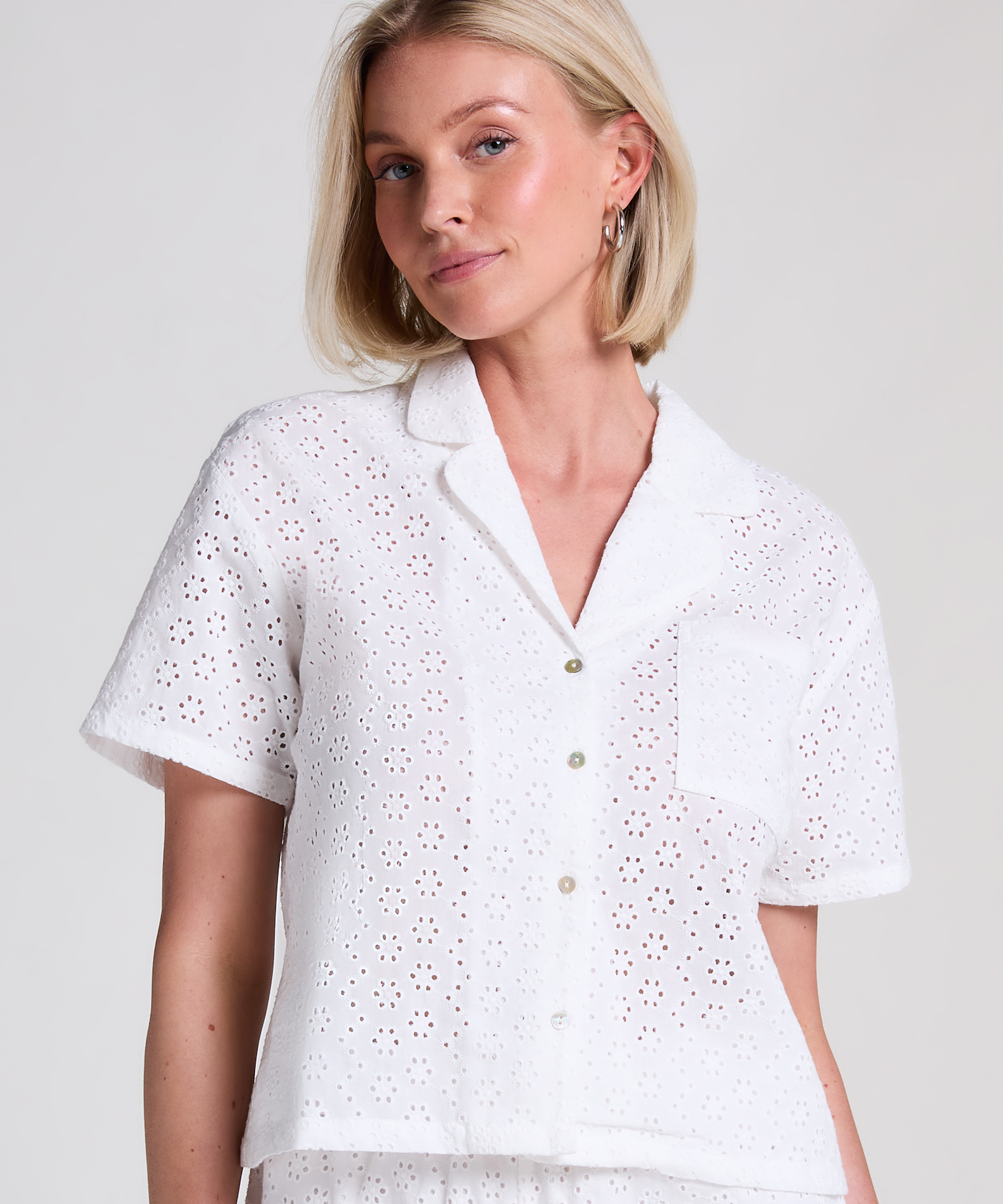 Jacket Broiderie Anglaise, White, main