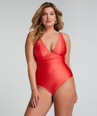 Luxe Shaping Swimsuit, Red