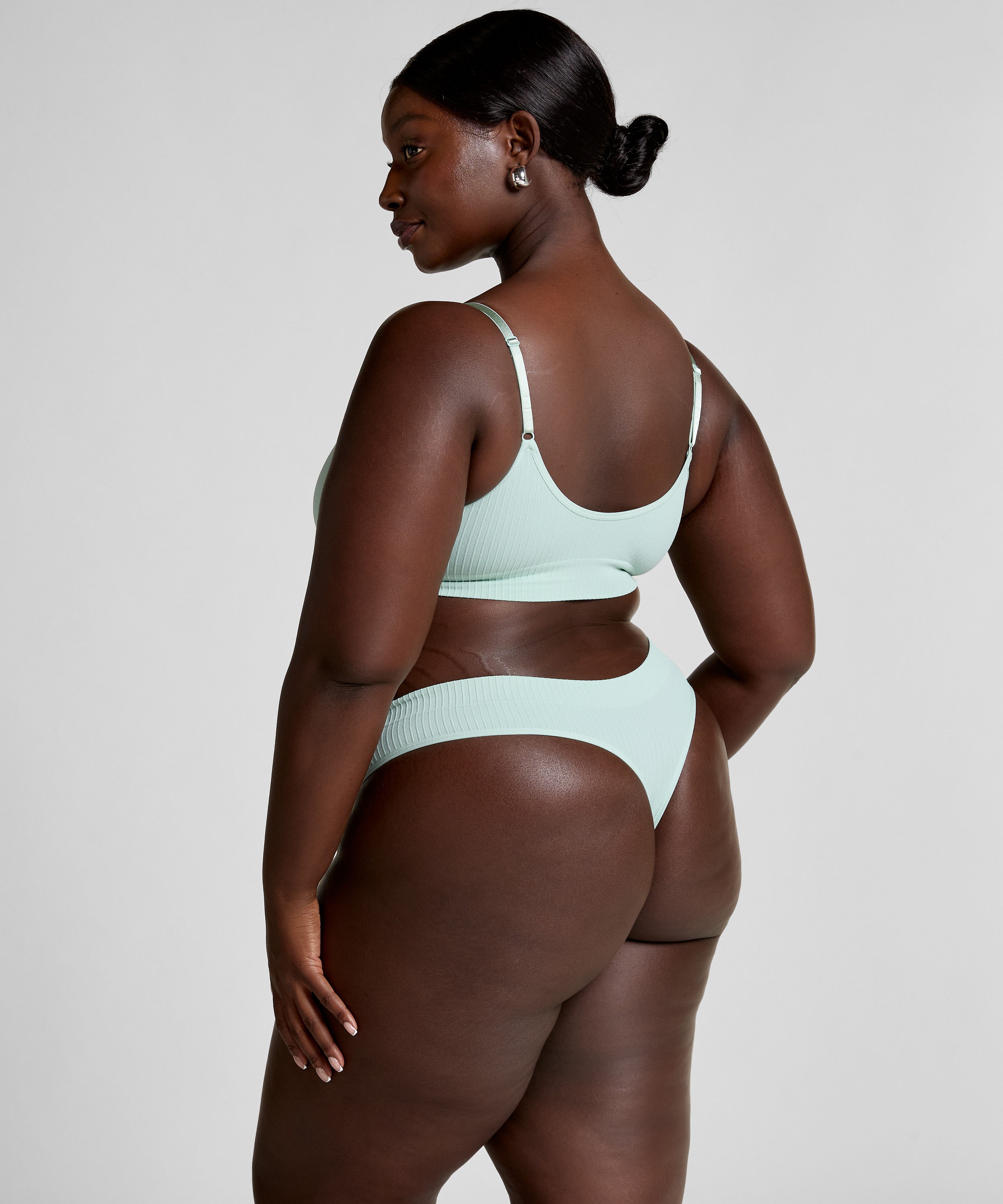 Dianne High Leg Thong, Green, main