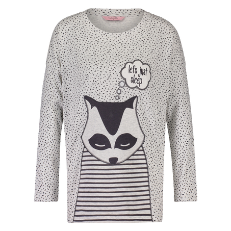 Racoon Jersey Top, Gray