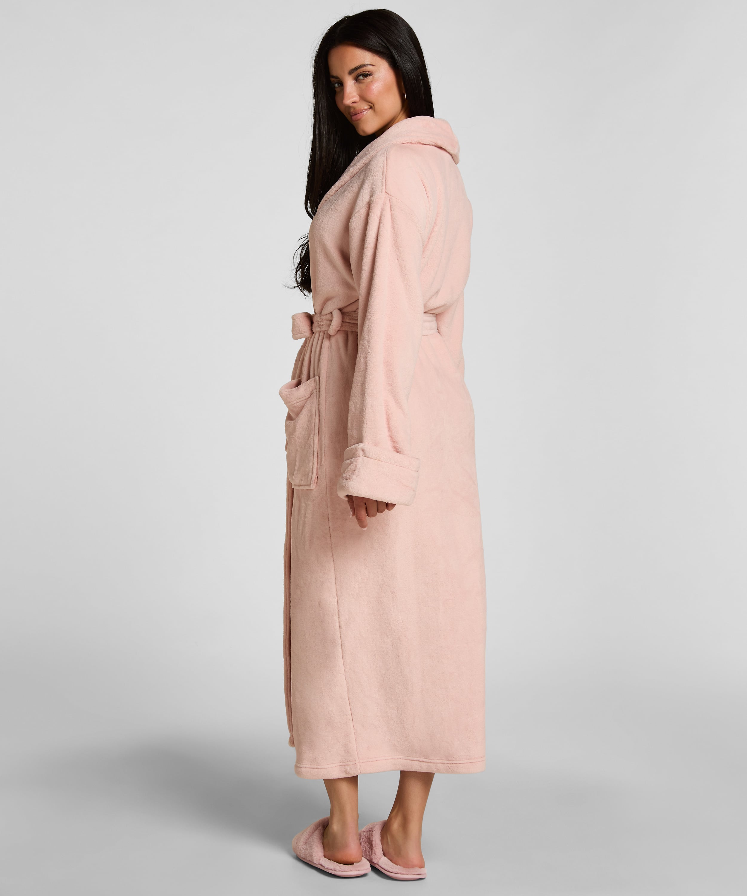 Soft Fleece Bathrobe, Pink, main