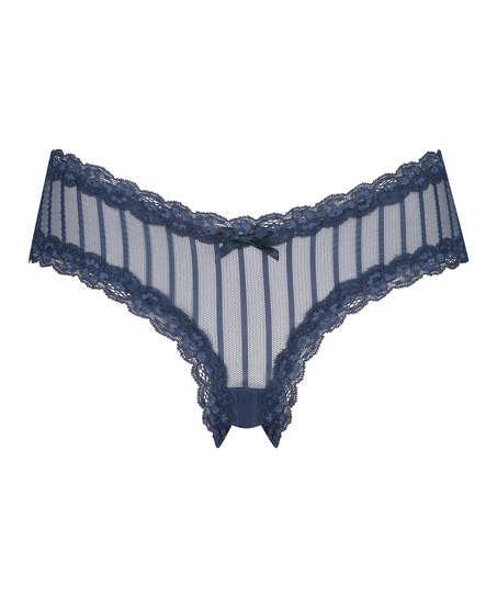 V-shaped Brazilian knickers mesh, Blue