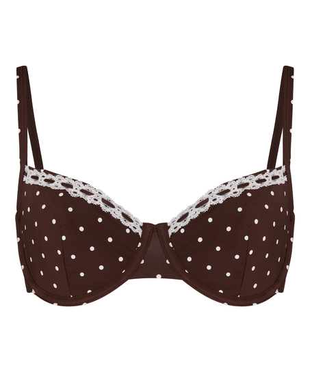 Non-Padded Underwired Bikini Top Algarve, Brown