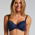 Marine Padded Underwired Bra, Blue