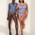 Kimberley Padded Longline Underwired Bra, Blue