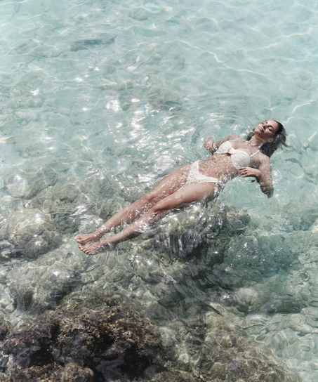 Cabo Bandeau Bikini Top, White