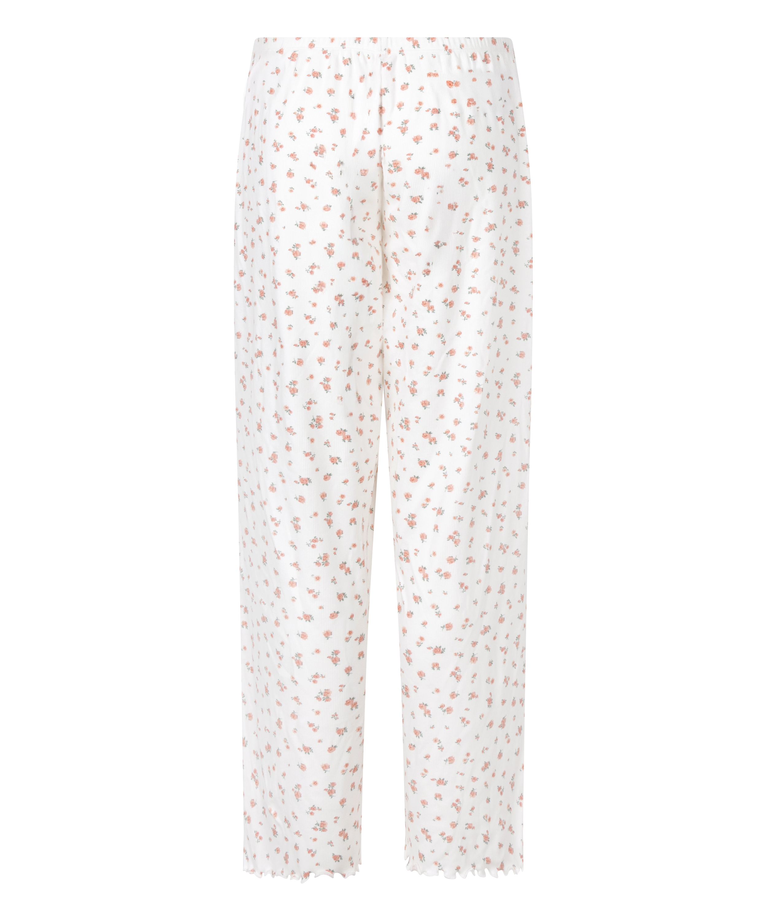 Ribbed Pyjama Pants, White, main