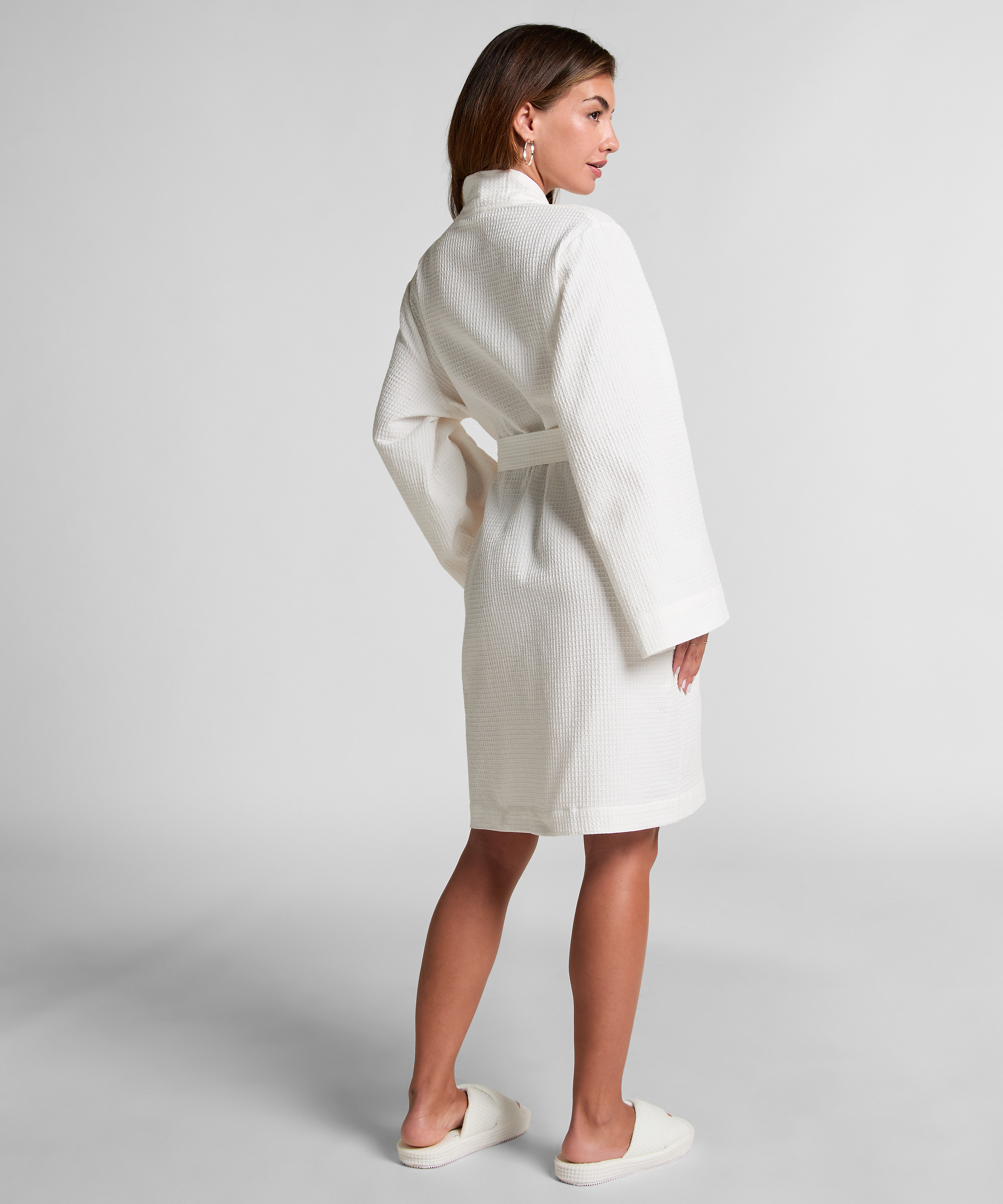 Waffle Bathrobe, White, main