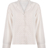 Dobby Pyjama Jacket Woven Cotton, Beige