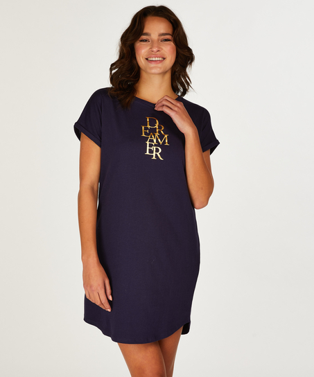 Round Neck Nightshirt, Blue