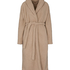 Long Fleece Bathrobe, Beige