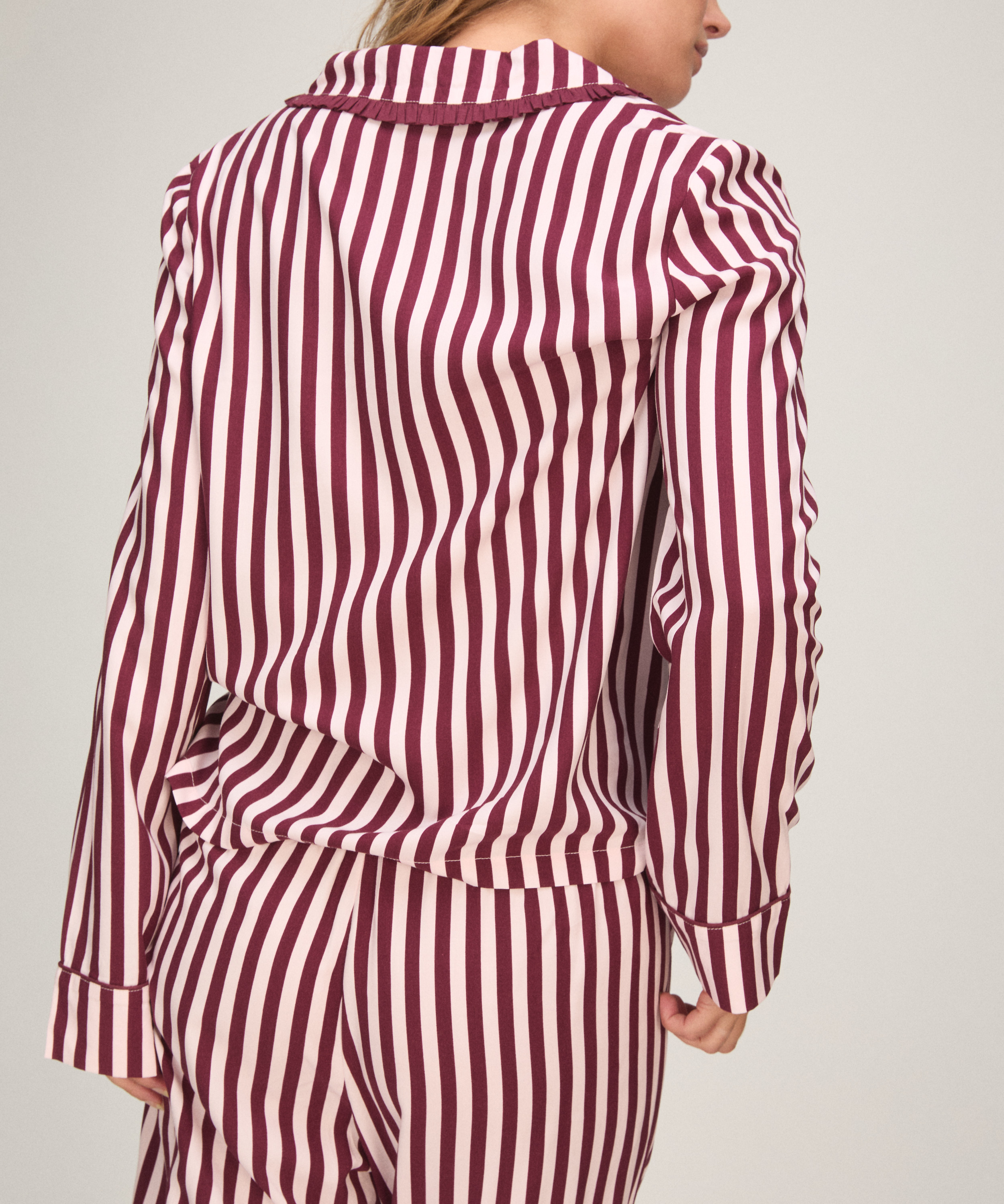 Pyjama Set Poplin Ruffle, Pink, main