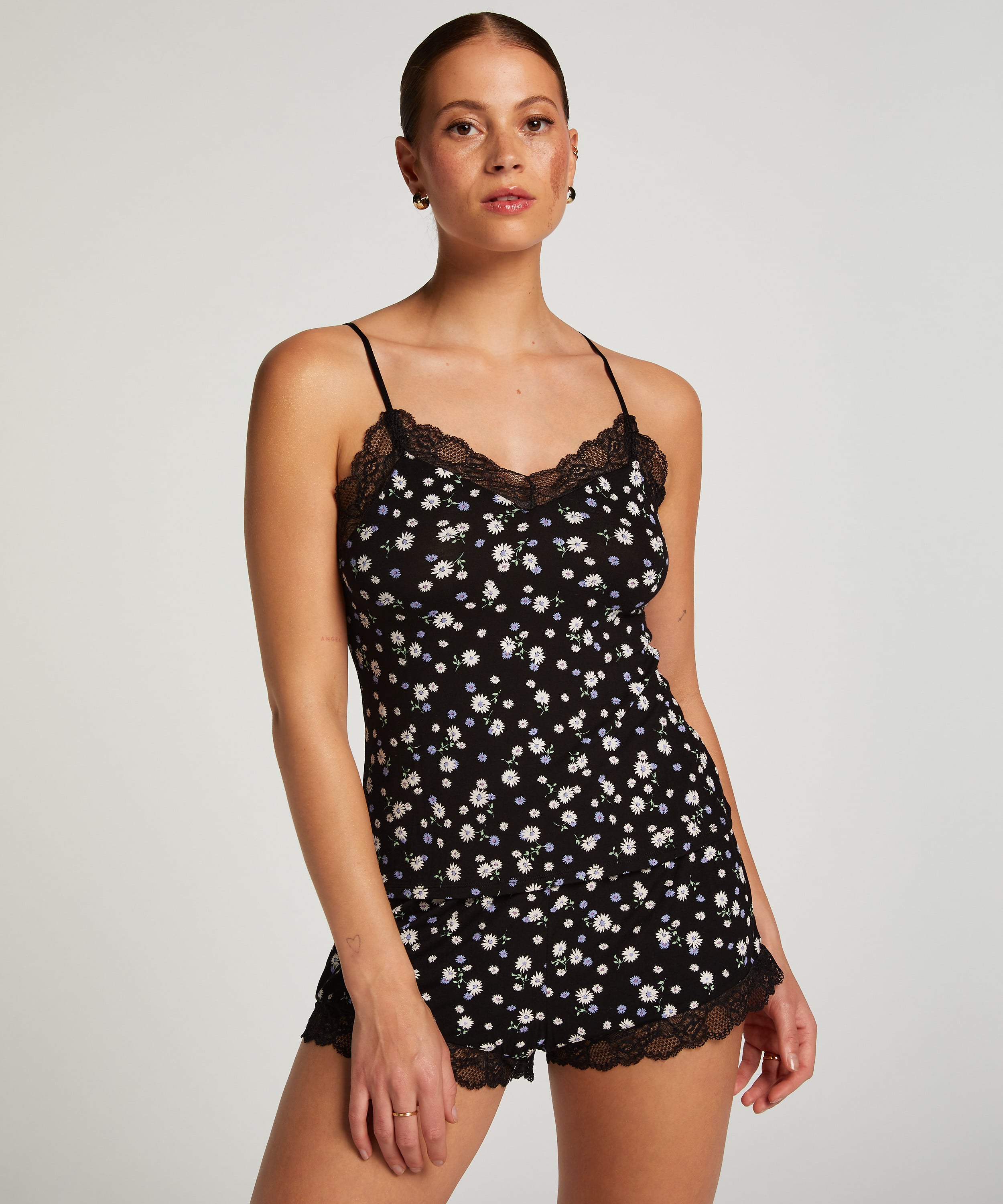 Cami Short Pyjama Set, Black, main