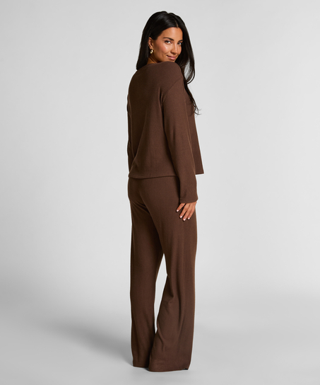 Brushed Jersey Trousers, Brown