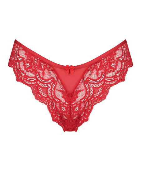 Heather High Leg Brazilian, Red