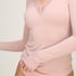 super soft Lace V-Neck Shirt with Cashmere, Pink