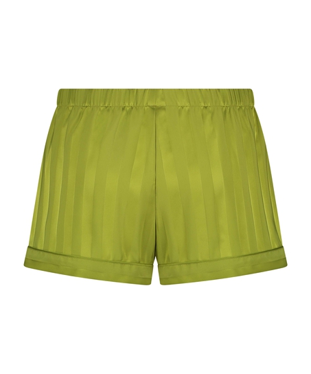 Satin pyjama shorts, Green