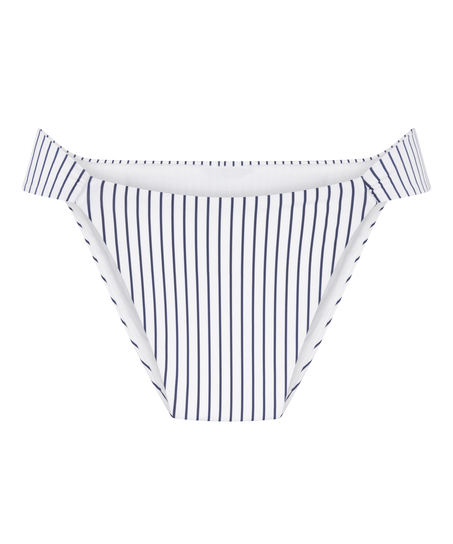 Highleg Bikini Bottom Stripes, White